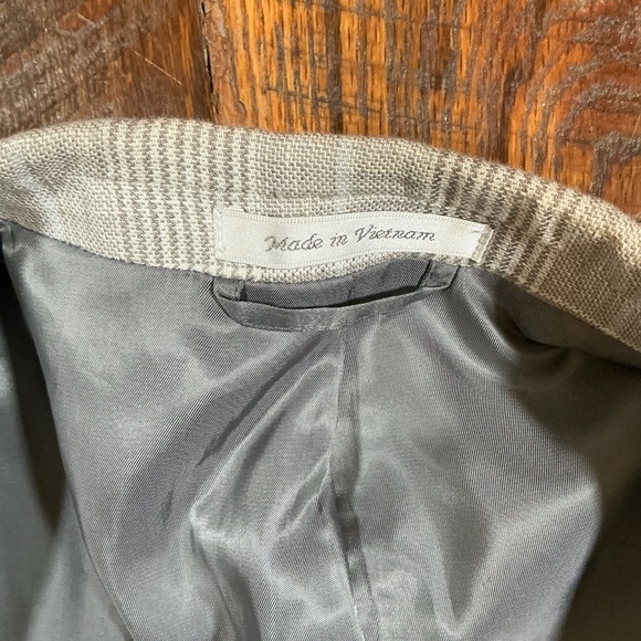 Lauren Ralph Lauren Men’s Plaid Linen Blazer Sport Coat Beige Gray 42R - Picture 8 of 14